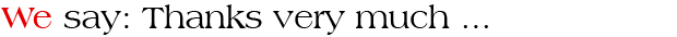 Trade Show Service - We say: Thanks very much ...